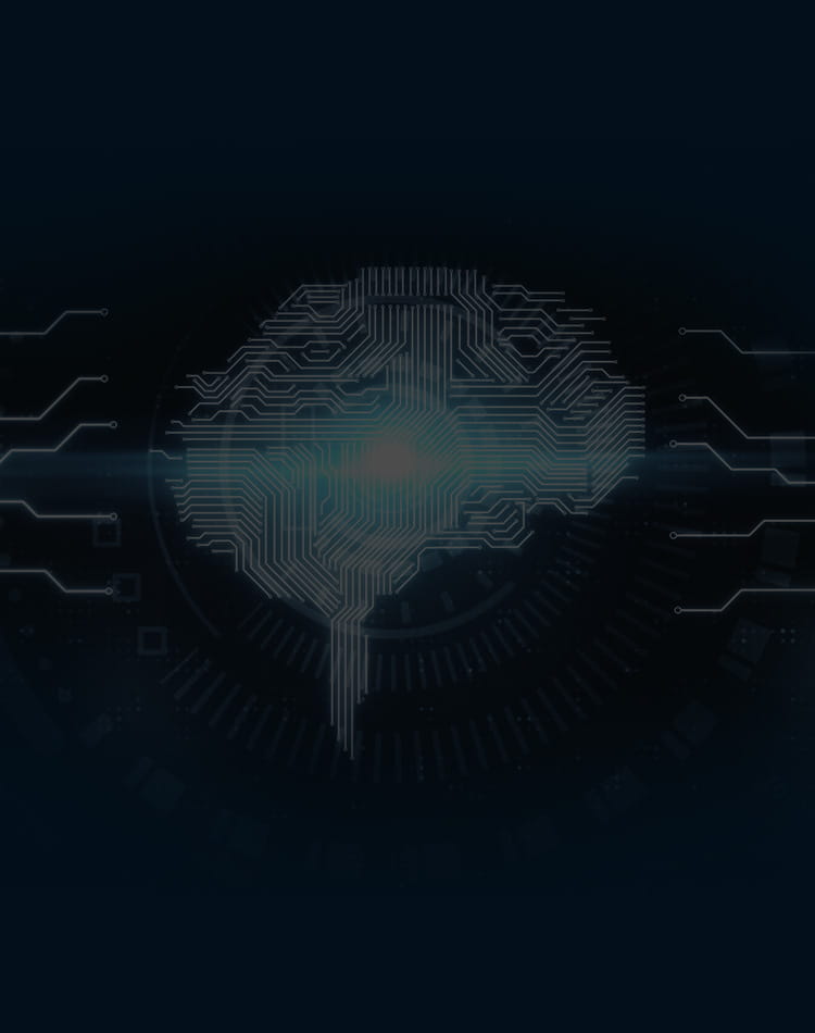 A brain made out of circuits and wires, mobile hero.